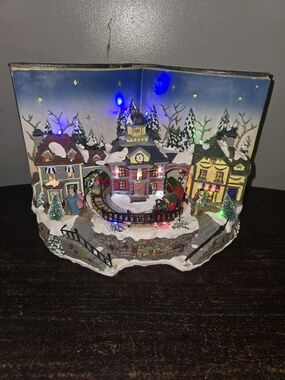 Christmas village book, music & LED